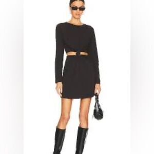 NWT LNA Long Sleeve Twist Tee Dress in Black M